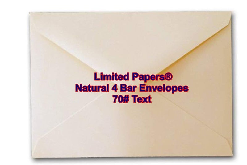 Limited Papers (TM) 4 Bar Envelope (3.5/8x5.1/8), Natural Color, 70 Pound Vallum Finish, 100 Envelopes - Image 1